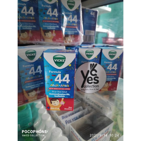 Vicks Formula 44 Anak Dewasa 27ml Sirup Obat Batuk Berdahak kering viks Stroberi bersin alergi