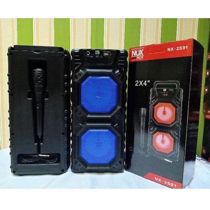 SPEAKER KARAOKE SPEAKER BLUETOOTH NX-2S91 Free Microphone  Speaker Superbass Extrabass