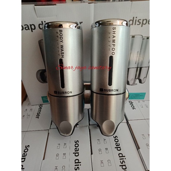 Tempat sabun cair chrome double subron / soap dispenser chrome double