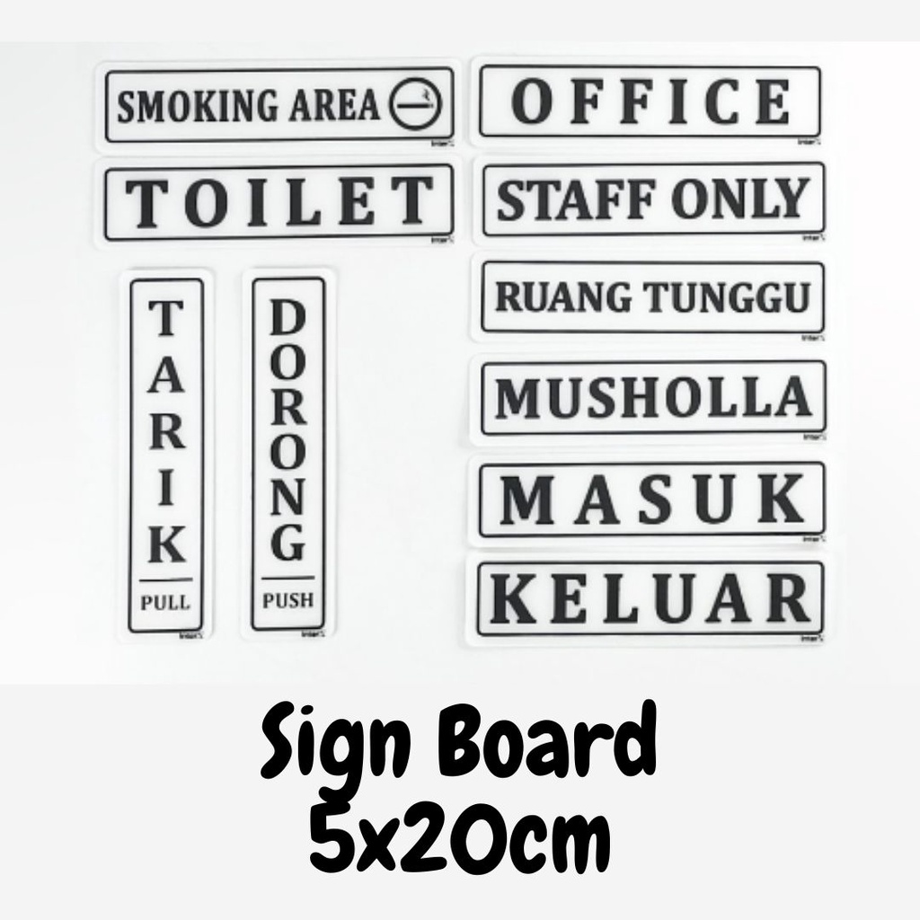 

Papan Tanda / Sign Board 20 x 5 cm Inter X