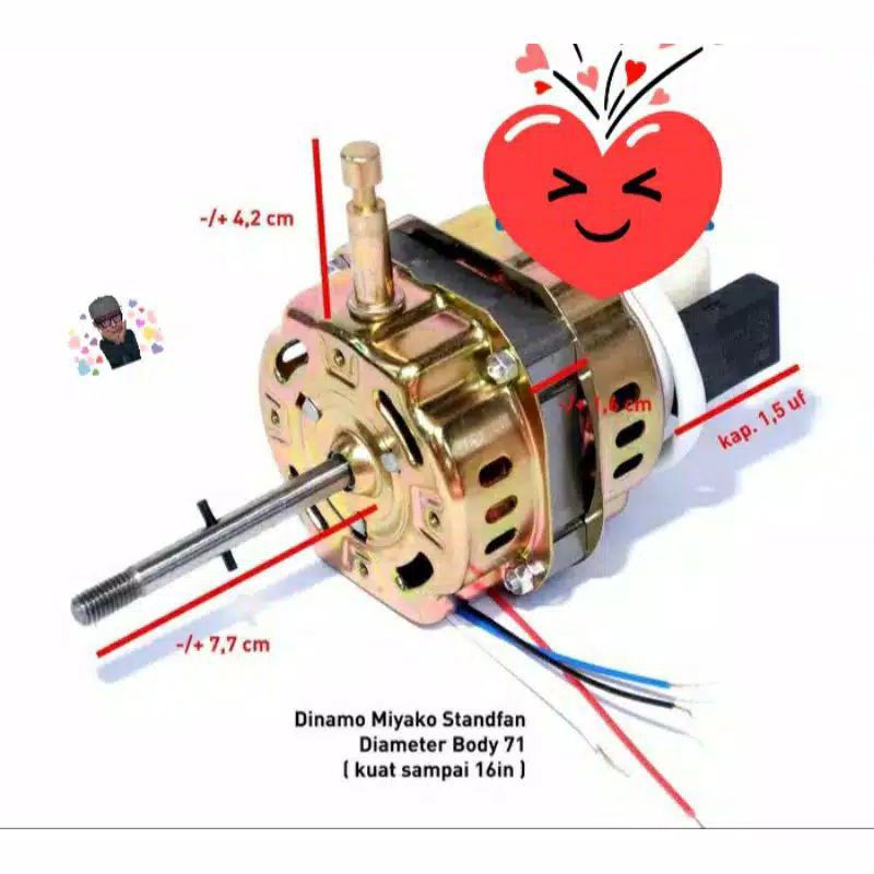dinamo kipas miyako stanfan , motor kipas stanfan miyako As pendek