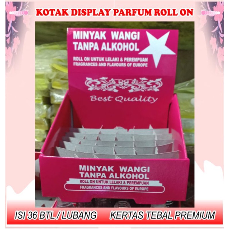 

BOX KOTAK DISPLAY PARFUM ROLL ON ISI 36