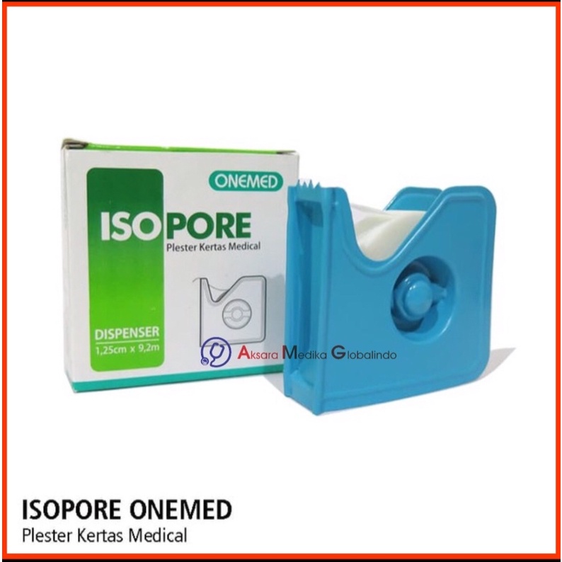 Isopore 1.25cm x 9.2m + Dispenser OneMed Plester Kertas Medical #AMG