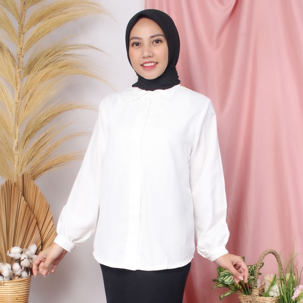 BEFAST - ZRX OOTD Atasan Blouse AYA / Blouse Keyra / Atasan Wanita Lengan Panjang / Blouse Casual / OOTD Wanita Remaja Modis / Pakain Wanita Kerja / Blouse Polos Formal / Terbaru 2022