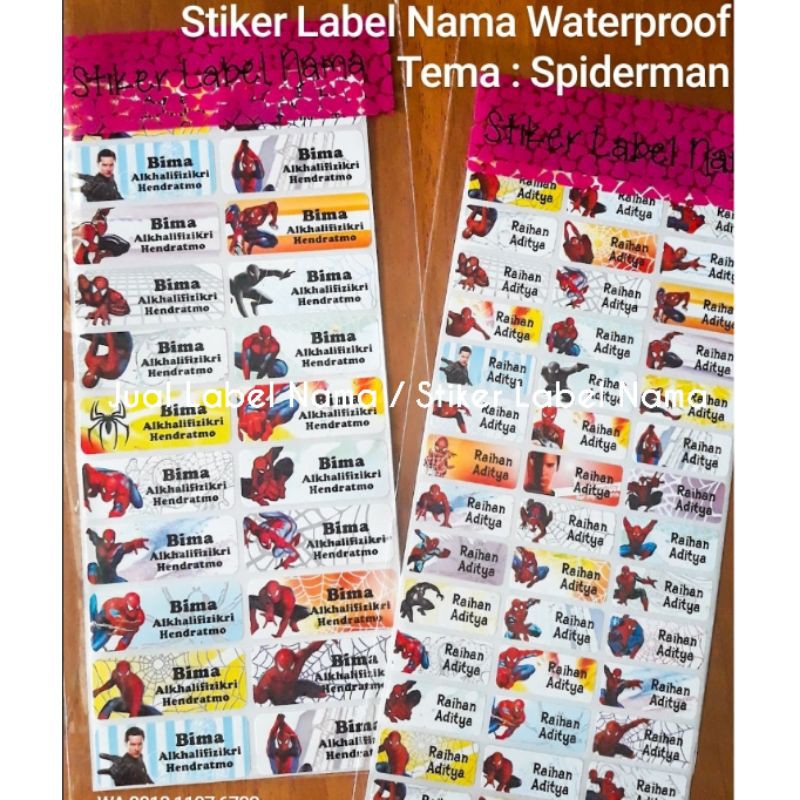 

SPIDERMAN ~ STIKER LABEL NAMA WATERPROOF / STIKER NAMA / LABEL NAMA WATERPROOF / STICKER LABEL