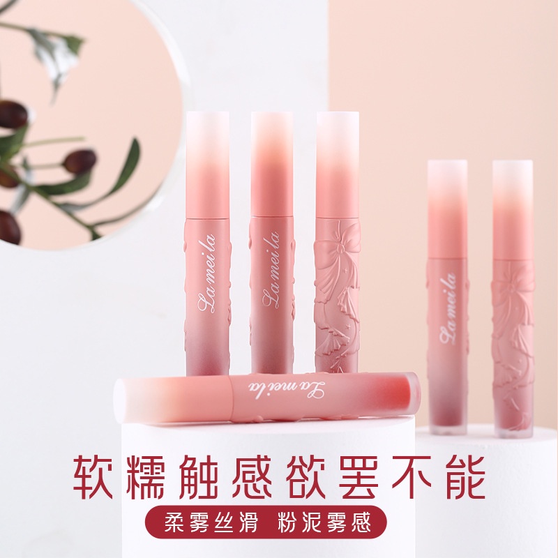 [Original] Lip cream Lip Glaze LAMEILA Ribbon Lipstik Pelembab Tahan Lama Lip Gloss Lipstik/liptint/lipcream/lipstick/lameila