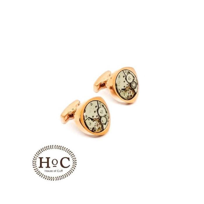Cufflink Houseofcuff Cufflink Kancing Manset Rose Gold Gear Steampunk Cufflinks