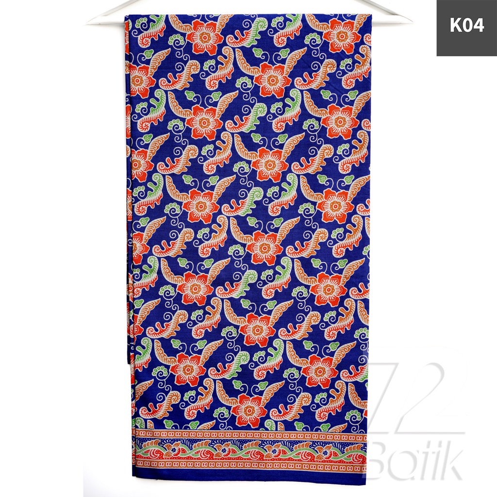 KAIN BATIK KATUN Premium Motif Kembang Warna Hitam Orange Hijau Merah 723267 Cap 72 Jarik Jarit Samping Kebat Panjang Batik Katun Modern Premium Bahan Seragam Batik Pernikahan Kantor Keluarga Murah Kamen Jadi Batik Bali Lembaran