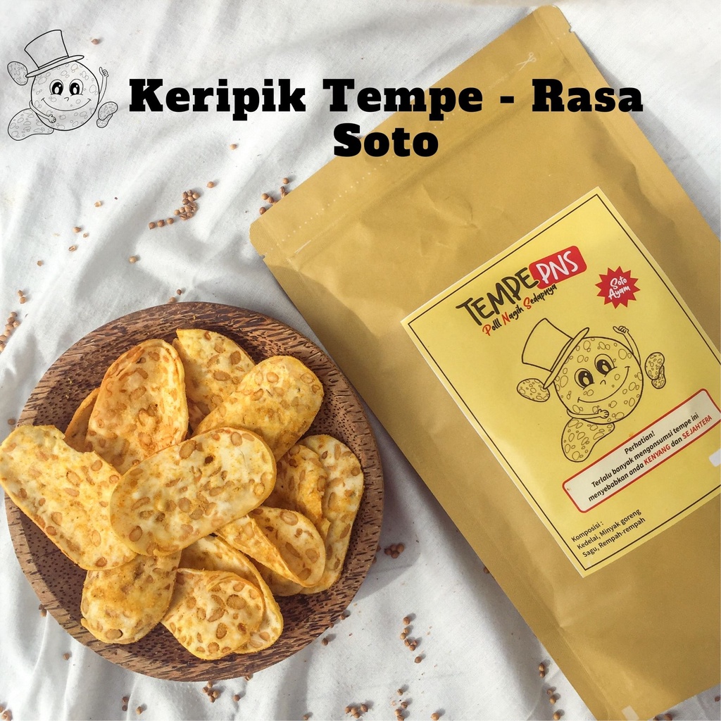 

Tempe Kripik - Rasa Soto - 100 Gr