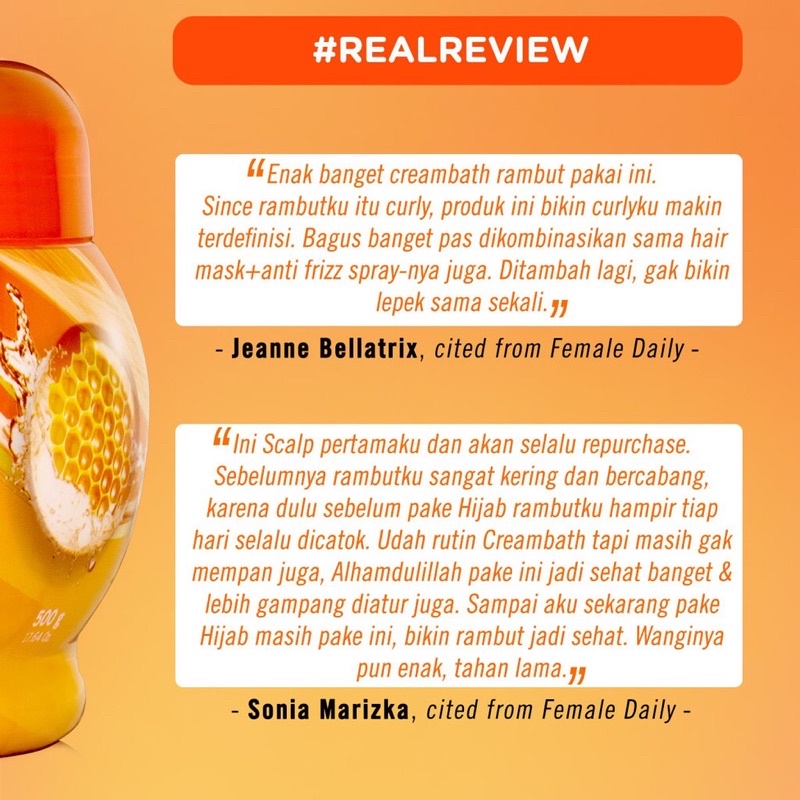 Makarizo Hair Energy Fibertherapy Hair &amp; Scalp Creambath Royal Jelly 30 gr / Perawatan Rambut Kering