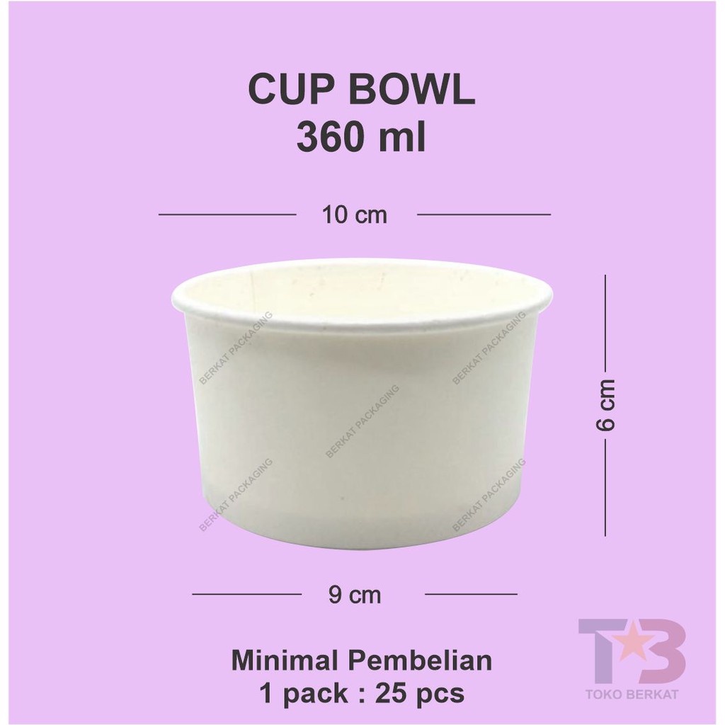 Cup Bowl 360ml 12oz STARPACK TANPA TUTUP / Paper Bowl 360ml 12oz / Mangkuk Kertas / Soup Cup / Rice 