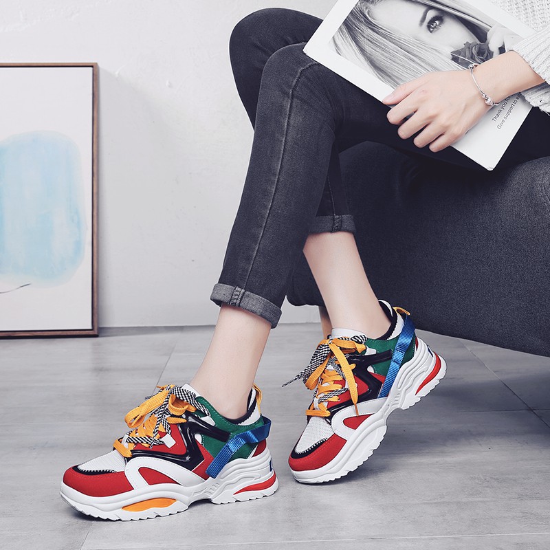 Korea Sepatu  Sneakers  Wanita  Fashion Hak Sepatu  Kekinian 