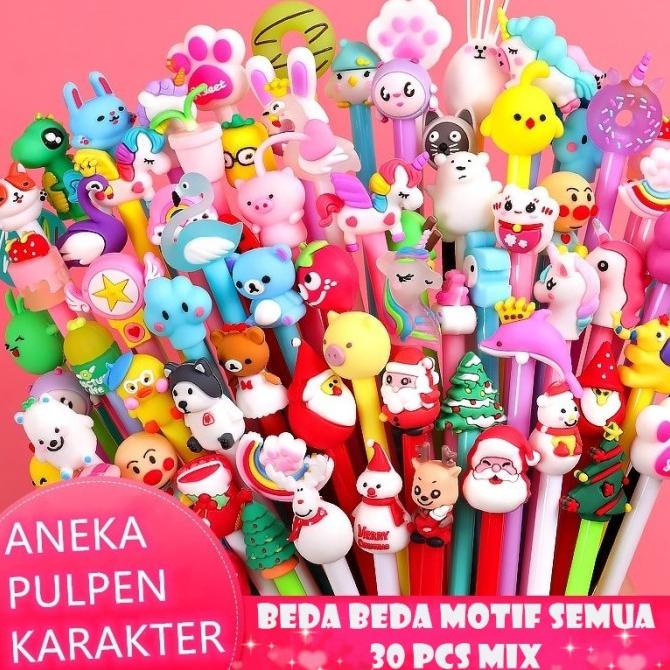 

*#*#*#*#] MEOWMI 30pcs Pulpen Karakter Lucu Pena Kartun Grosiran Campur Motif