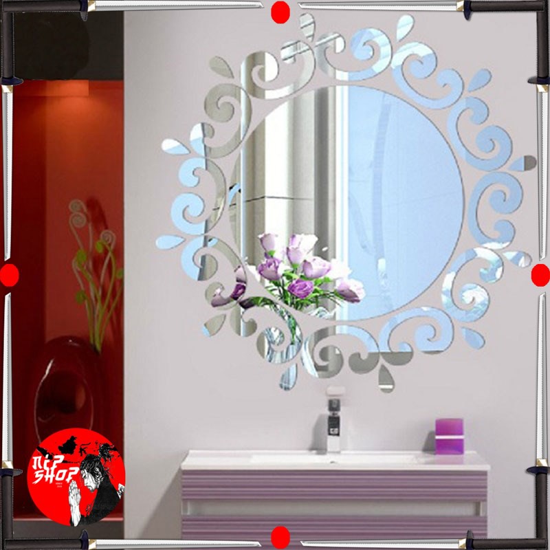 Sticker Dekorasi Dinding European Style Mirror Acrylic 1 PCS