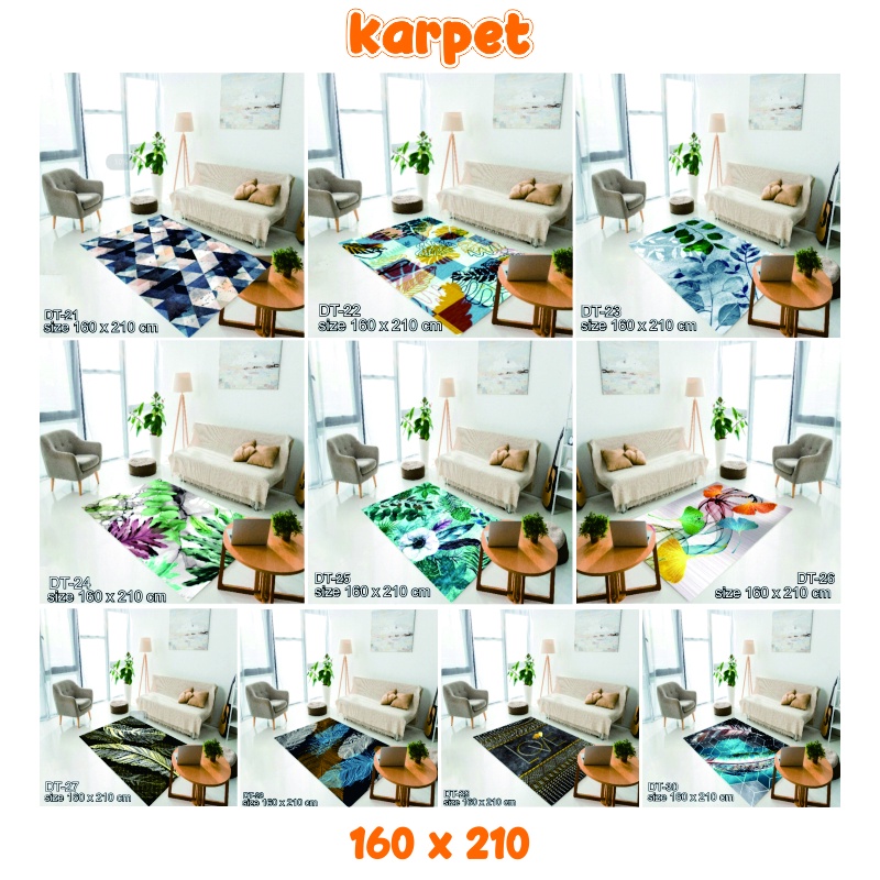 Karpet Lantai Bulu Permadani  160X210Cm Ruang Tamu Anti Slip Ukuran Part 2