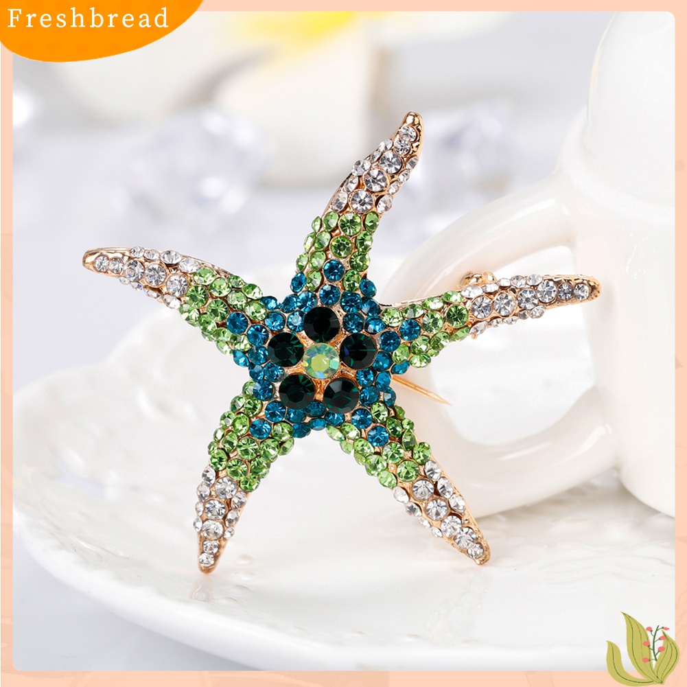 [ TERLARIS]Fashion Full Rhinestone Beach Starfish Brooch Pin Wedding Party Bridal Jewelry