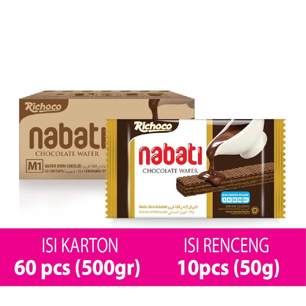 Nabati Richoco Wafer Cokelat 50 gr (10Pcs) | Shopee Indonesia