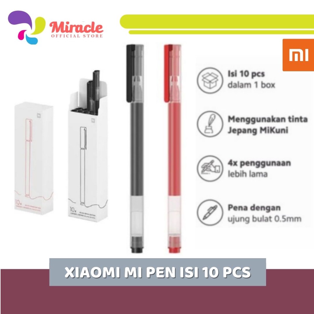 

XIAOMl Pulpen XIAOMl Millet write XIAOMl Mijia Gel Pen 0.5mm Isi 10 Pcs
