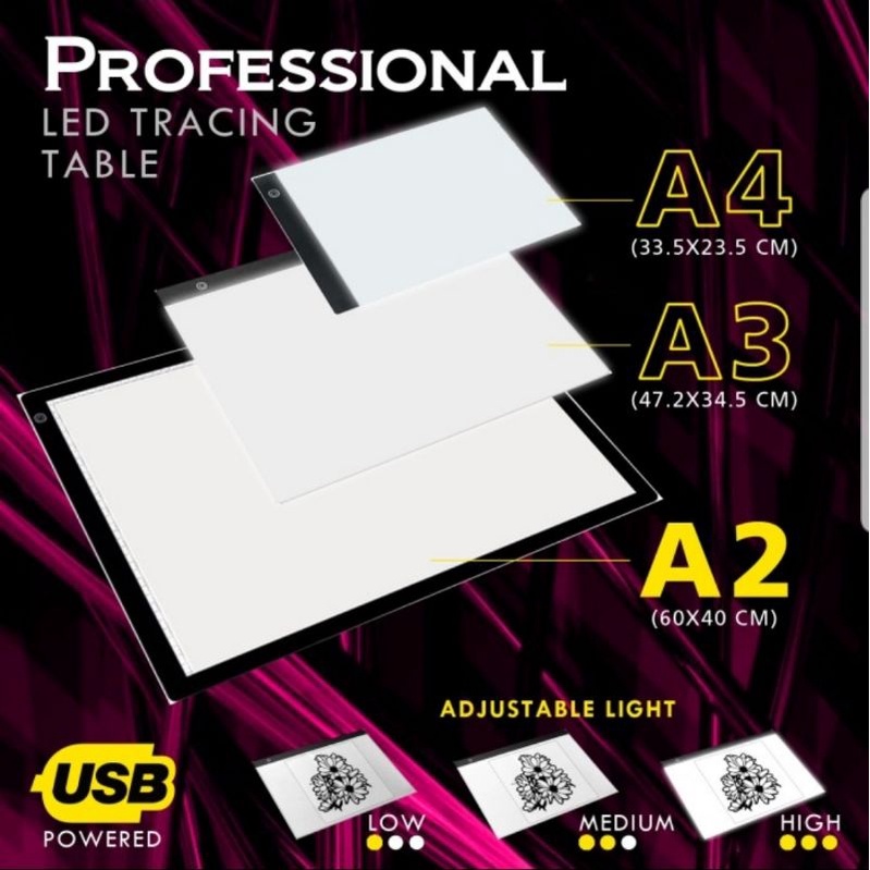 

Tracing Board LED A2 - Meja Jiplak Light Pad Gambar Drawing Table