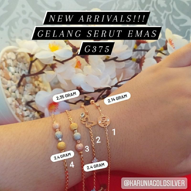 Gelang Serut Fashion Emas 375