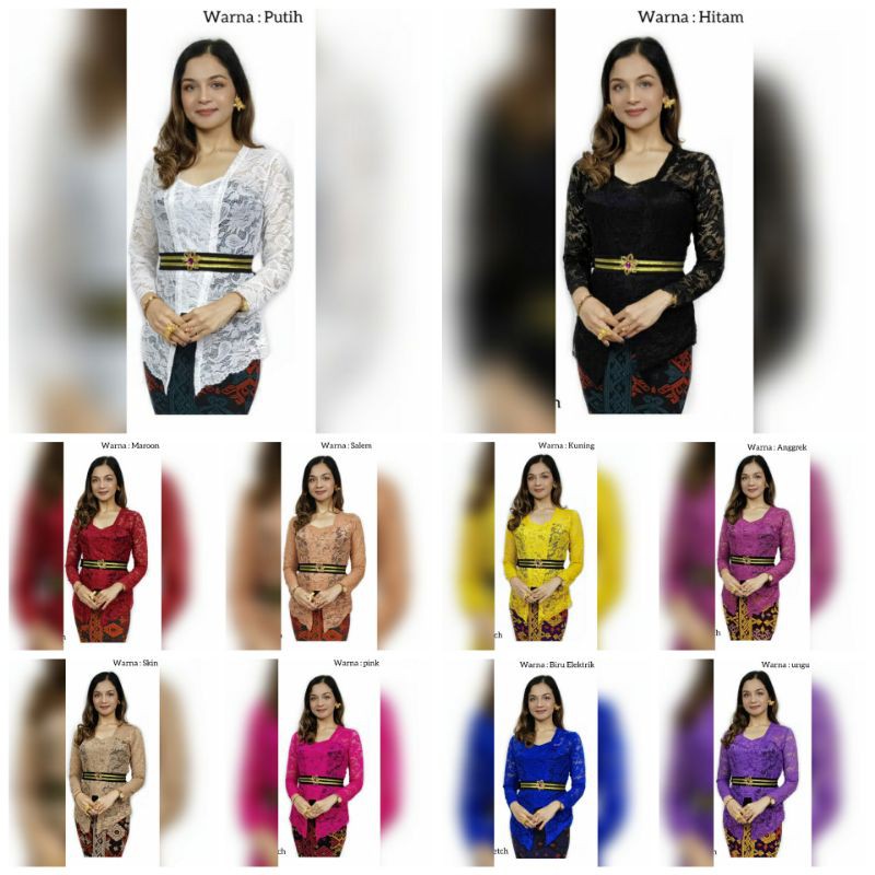 ATASAN KEBAYA KUTUBARU MOTIF BROKAT LILY BAHAN BROKAT SOFIA KEBAYA BALI