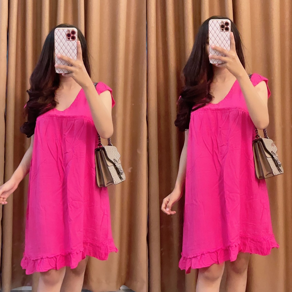 HOMEWEAR DASTER PENDEK SELUTUT BAHAN RAYON PREMIUM RUMFLE KEKINIAN HOME DRES