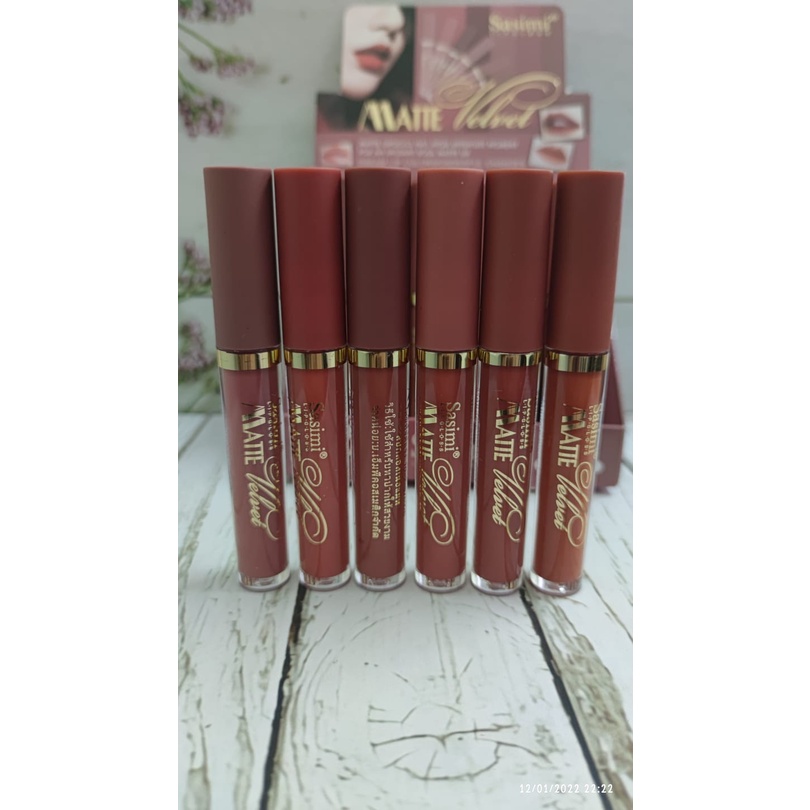 6 pcs / Lipcream Matte Velvet Sasimi S926