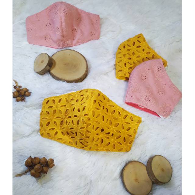 Masker brokat 3 ply / masker mewah /masker kondangan