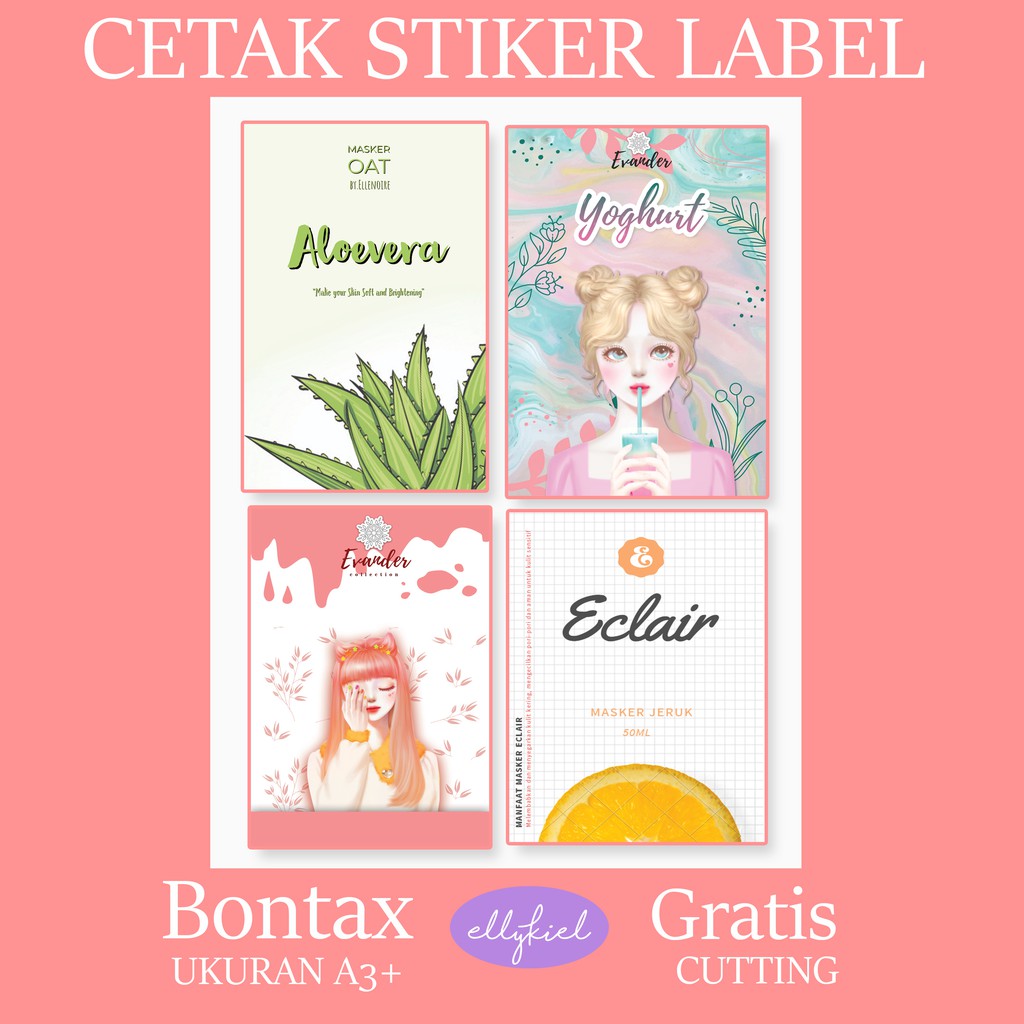 

( BAHAN BONTAX ) CETAK STIKER LABEL PRODUK KEMASAN MURAH, LABEL MAKANAN A3+