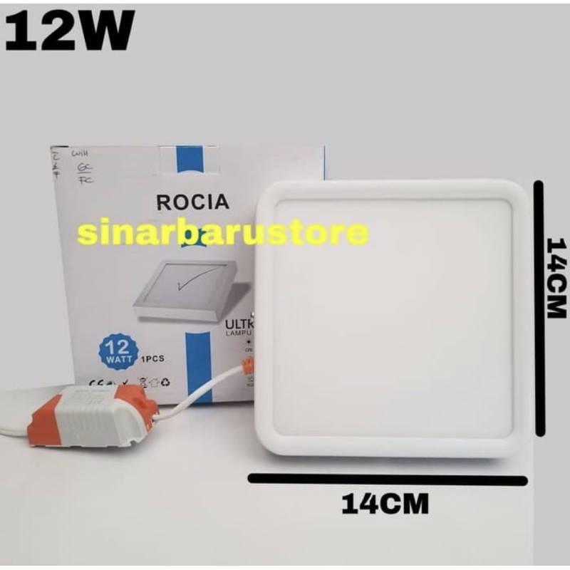 Lampu LED Panel Out Bow (OB) "Rocia" 12 Watt Putih Kotak