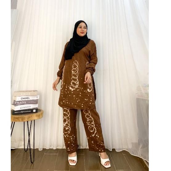 [CODERT28] One Set Tunik Jumbo Ld 120 cm Rayon Super Premium | Setelan Cp Tunik Malaman Jumbo | Sete