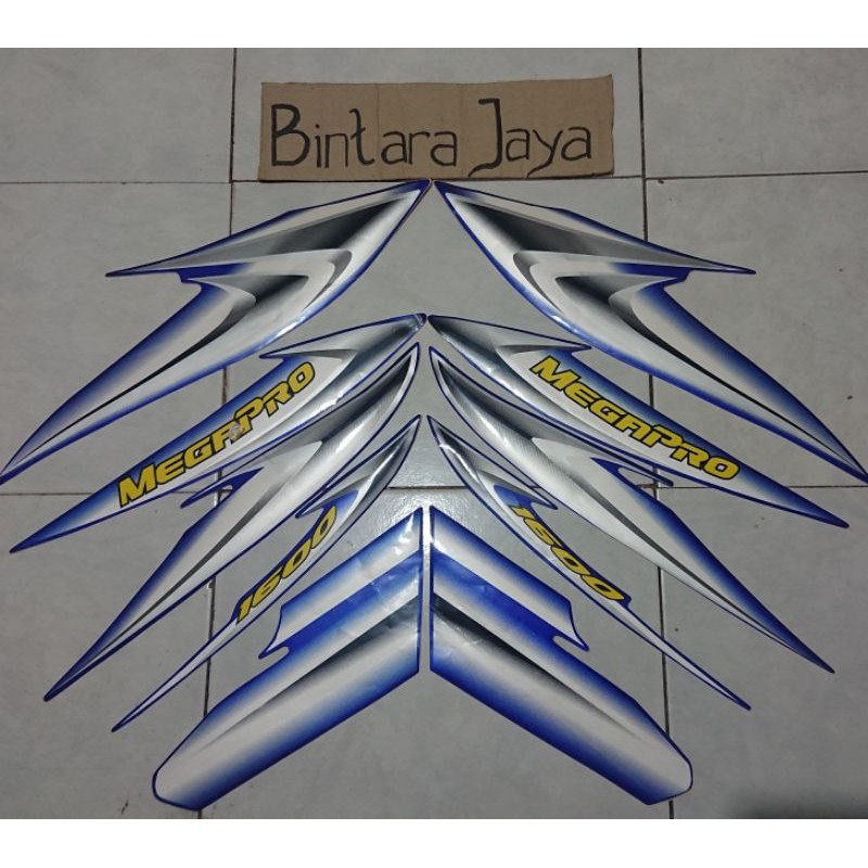 Sticker Lis Striping Honda Megapro Lama Megapro Hiu CW Tahun 2005 Biru
