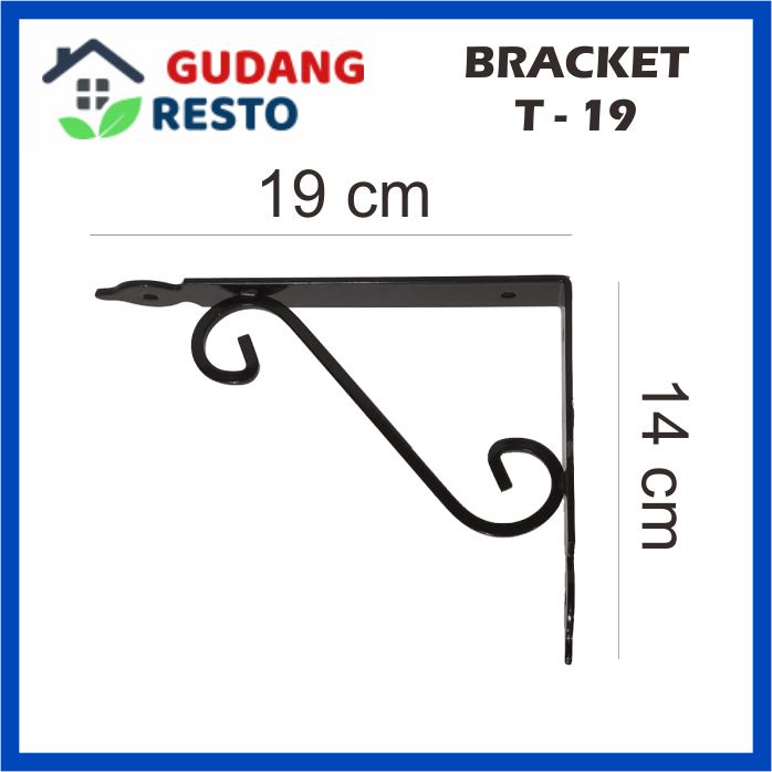 TIPE T 19 RAK / SIKU BRACKET BESI HIAS MOTIF DINDING AMBALAN PENYANGGA