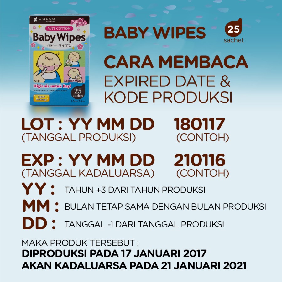 Dacco Baby Wipes | Tisu Kapas Basah Bayi