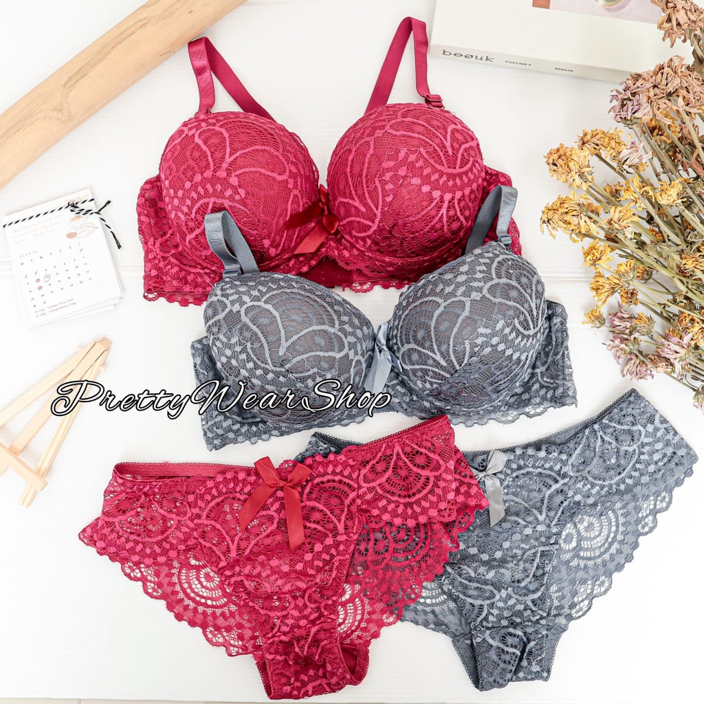 Jual Push UP Bra Bh Set Cd PrettyWear 2021 Kawat Cup B Shopee Indonesia