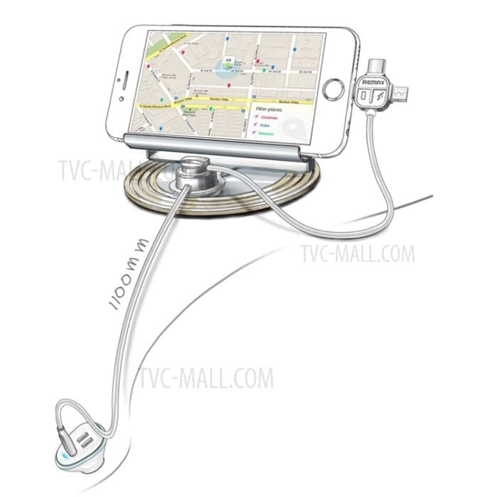 Remax Letto Car Holder 3 in 1 Lightning/MicroUSB/Type C | Cas Mobil
