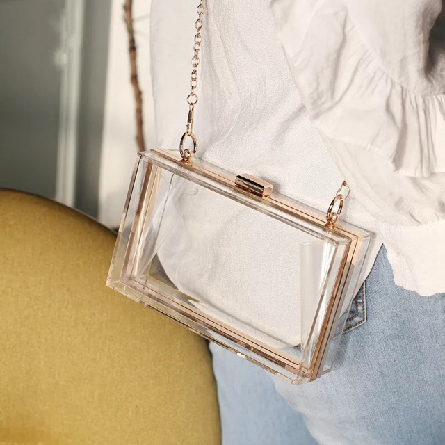 READY STOK! TAS PESTA ACRYLIC wanita / party women clutch glass bag clear mewah bening transparant transparan blink blink kaca korea arkilik akrilik