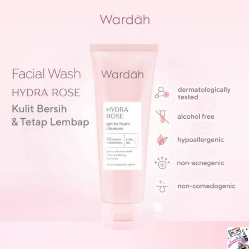 ☃Cutezz_Ching1☃Wardah Hydra Rose Gel To Foam Cleanser 100ml - pembersih wajah untuk kulit kering &amp; kusam