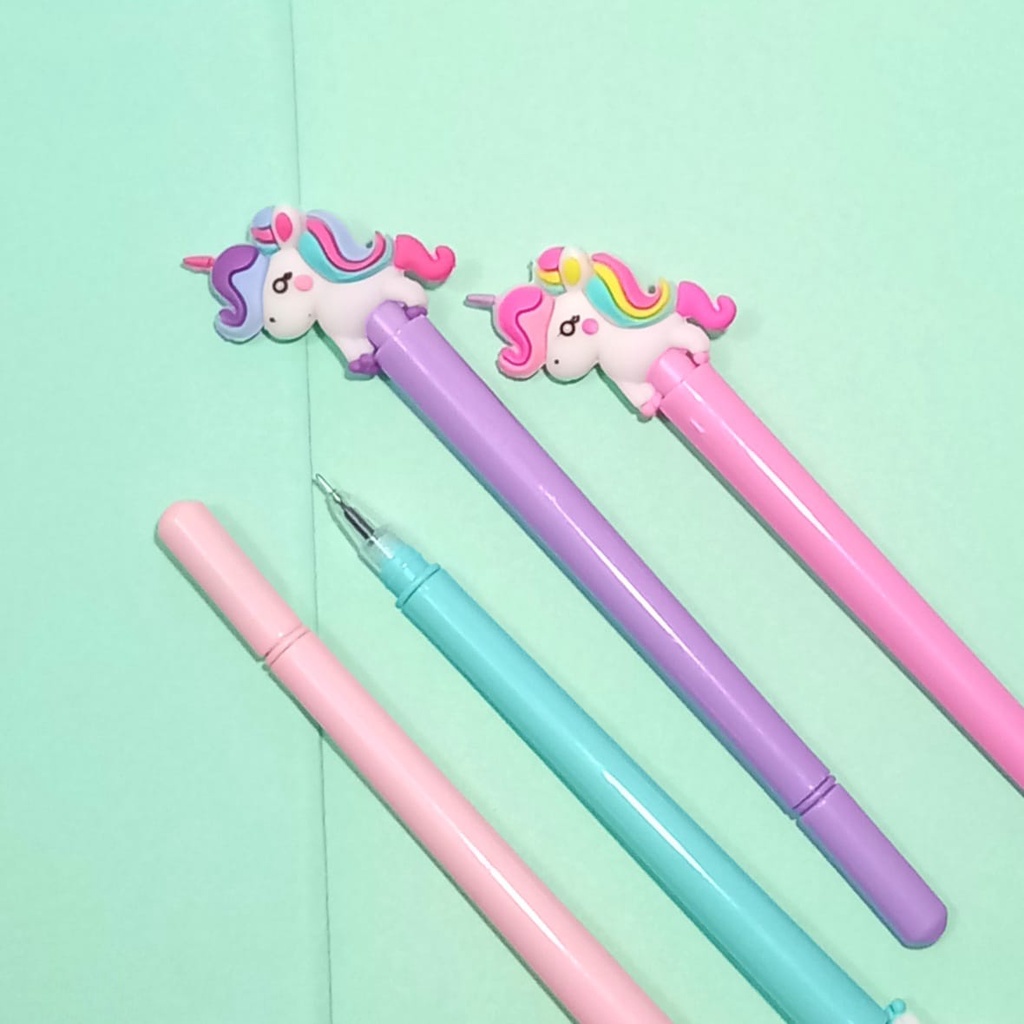 Bolpen gel karakter unicorn tinta hitam bolpen unicorn stationary unicorn peralatan sekolah anak import berkualitas