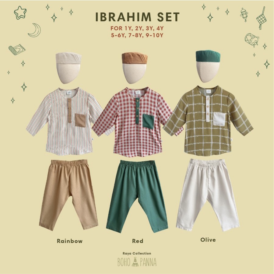 BohoBaby RAMA SET / IBRAHIM SET BohoPanna Setelan Koko Anak / SETELAN KOKO Raya Anak Laki / Boho Raya Collection BohoPanna