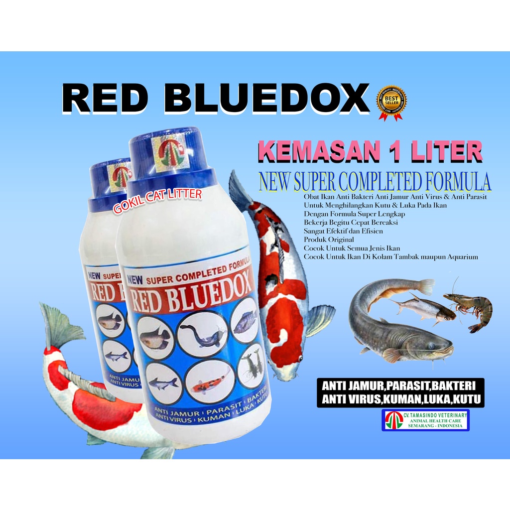 Red Bluedox 1 Liter Obat Ikan Anti Jamur, Parasit, Bakteri