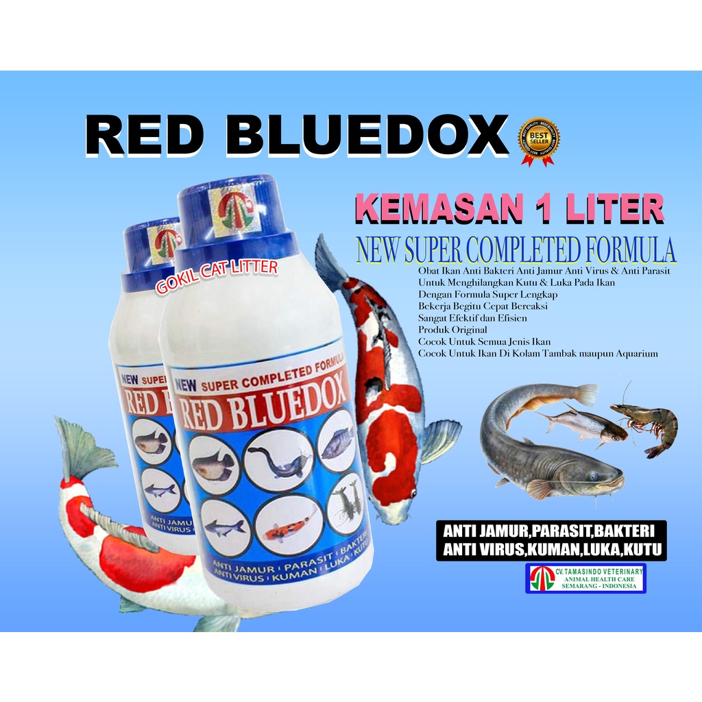 Red Bluedox 1 Liter Obat Ikan Anti Jamur, Parasit, Bakteri