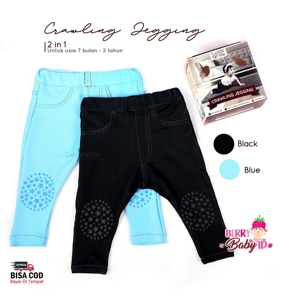 Cuddle Me 2 Pcs Crawling Jegging Celana Jeans Legging Bayi Anak CuddleMe Berry Mart