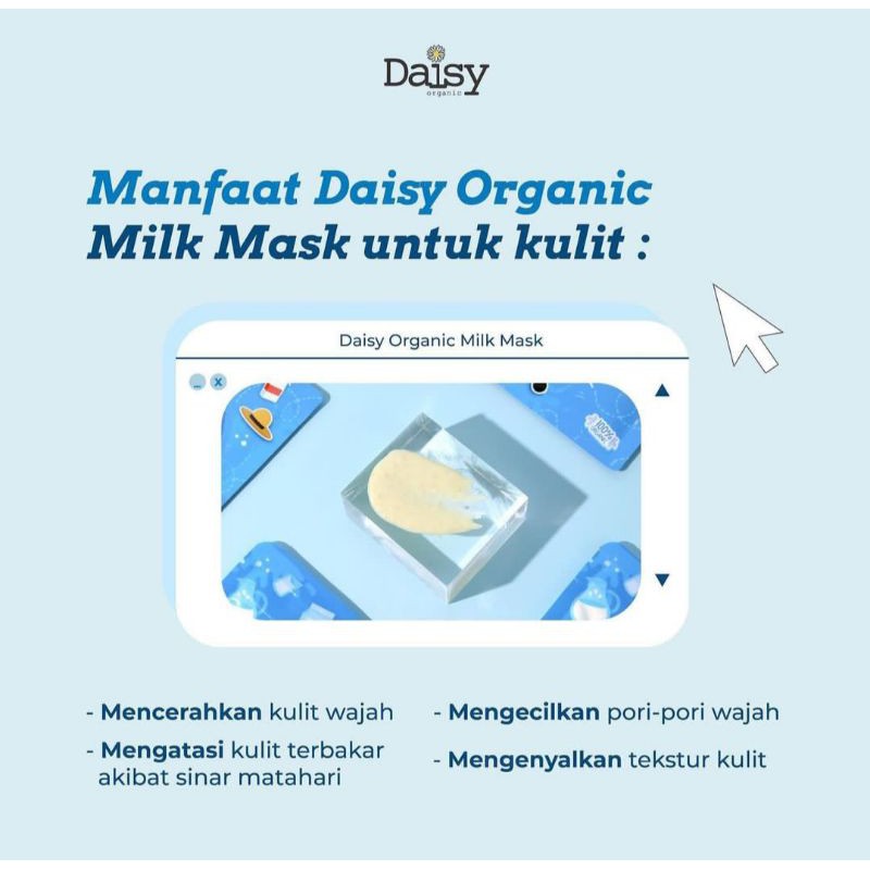 [ READY STOCK ] MASKER ORGANIK BY DAISY ORGANIC MILK | GREENTEA | CHOCOLATE | STRAWBERRY