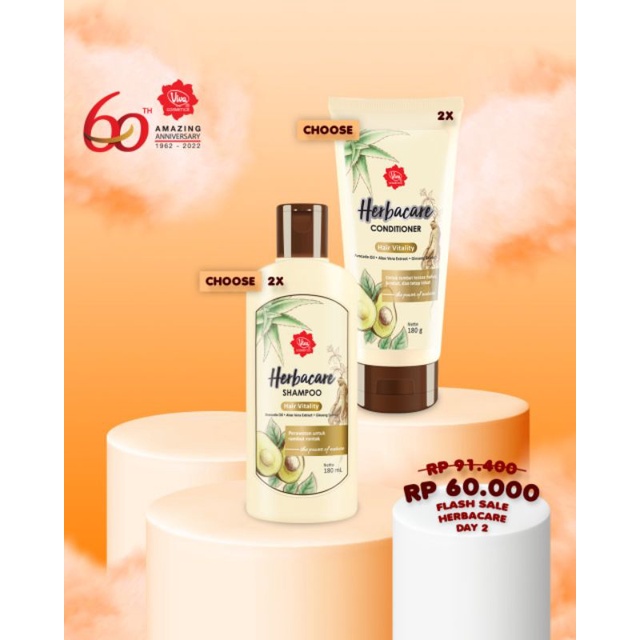 Paket 2 Viva Herbacare Shampoo 2 Conditoner Shampo