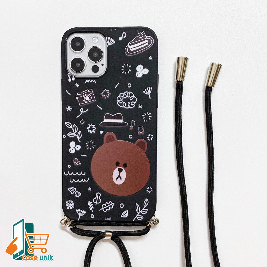 SS157 softcase slingcase lanyard BEAR oppo a52 a92 a53 a33 reno 4 4f a15 2020 A54 A16 CS2374