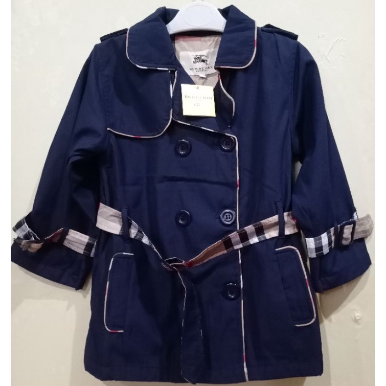 coat burberry anak perempuan 2 - 7 tahun