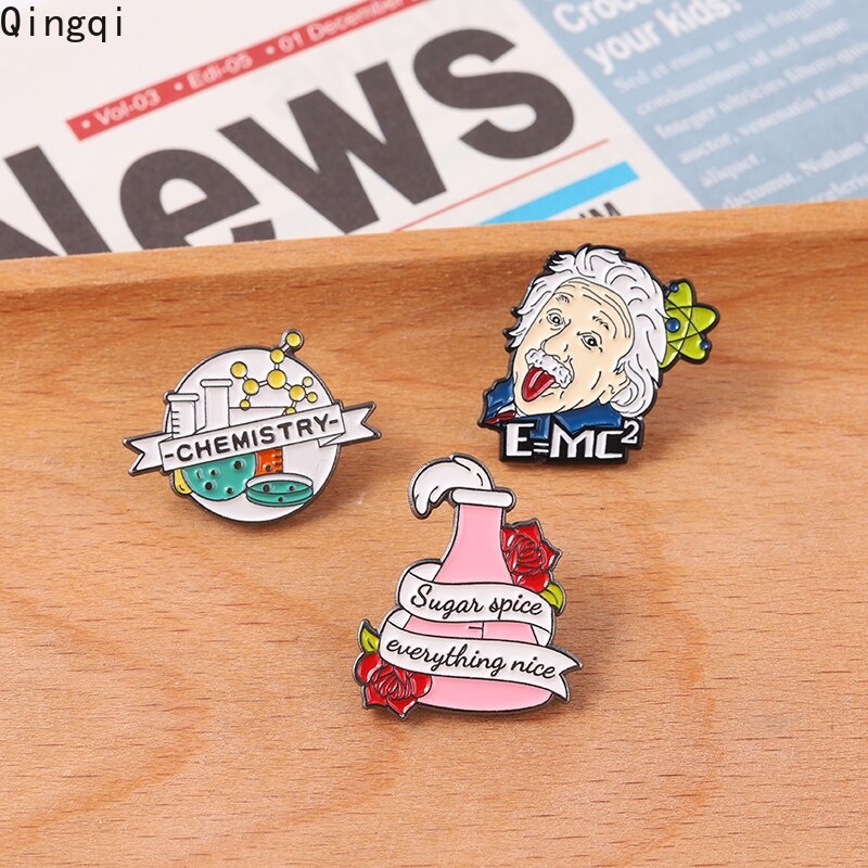 Pin Bros Kerah Desain Fisika Terkenal Bahan Logam Untuk Hadiah Perhiasan Pelajar Pria Dan Wanita