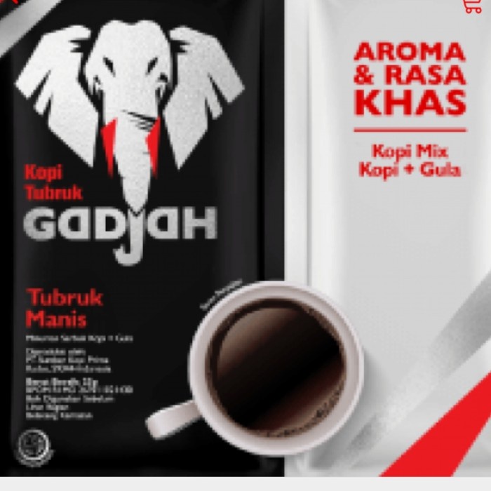 

minuman kopi tubruk gajah + gula saset seduh 25gr (10pc)