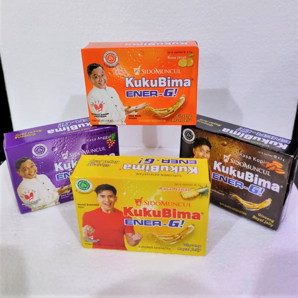 Kuku Bima Energi isi 6 sachet Rasa Original / Anggur / Kopi / Mangga / Jambu / Nanas / Jeruk Kukubim